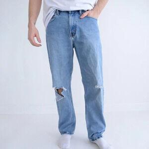 Vintage Ralph Lauren  Polo Jeans Company Blue Distressed Relaxed Size 32x30